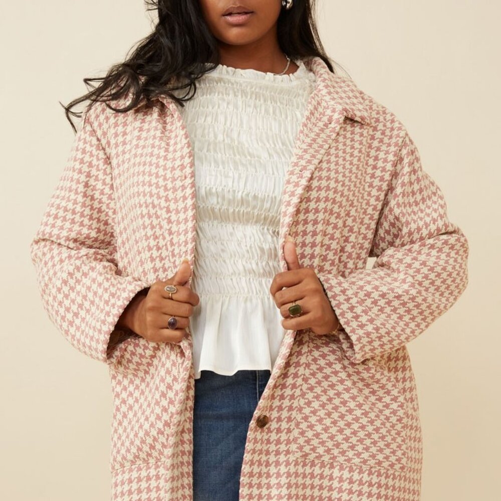 Houndstooth Button-Front Coat - image 2